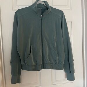 ✨ LULULEMON Brushed Softstreme funnel-neck sage zip up jacket ✨